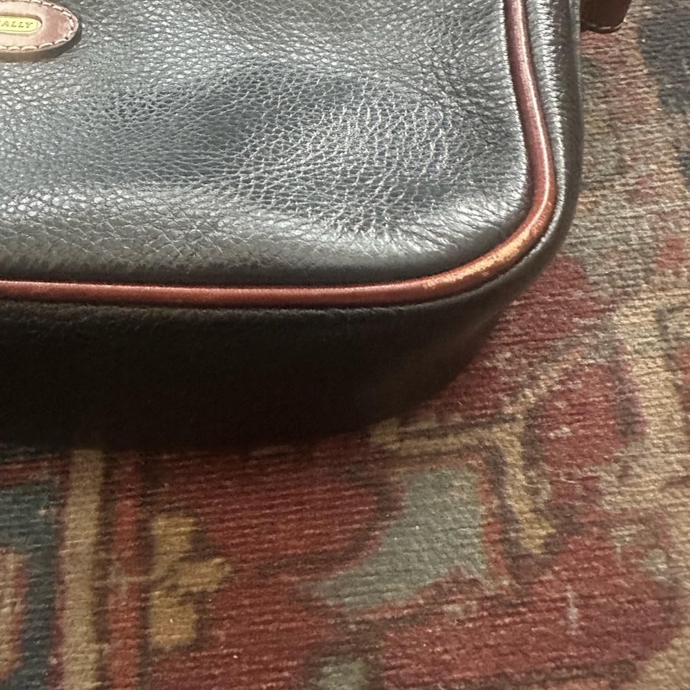 Classic Black and Brown Leather Crossbody Bag by Bally - Picture 3 of 9